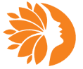 orange-flower-white-face-outline